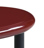 Eddie Red High Gloss Metal Synthetic Wood End Table.