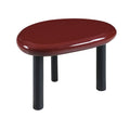 Eddie Red High Gloss Metal Synthetic Wood End Table.