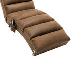 Linen Massage Chaise Lounge Indoor with Remote Control, Ergonomic Electric Massage Long Lounger, Coffee