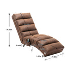 Linen Massage Chaise Lounge Indoor with Remote Control, Ergonomic Electric Massage Long Lounger, Coffee