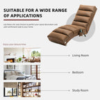 Linen Massage Chaise Lounge Indoor with Remote Control, Ergonomic Electric Massage Long Lounger, Coffee