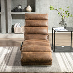 Linen Massage Chaise Lounge Indoor with Remote Control, Ergonomic Electric Massage Long Lounger, Coffee