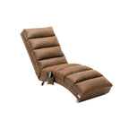 Linen Massage Chaise Lounge Indoor with Remote Control, Ergonomic Electric Massage Long Lounger, Coffee