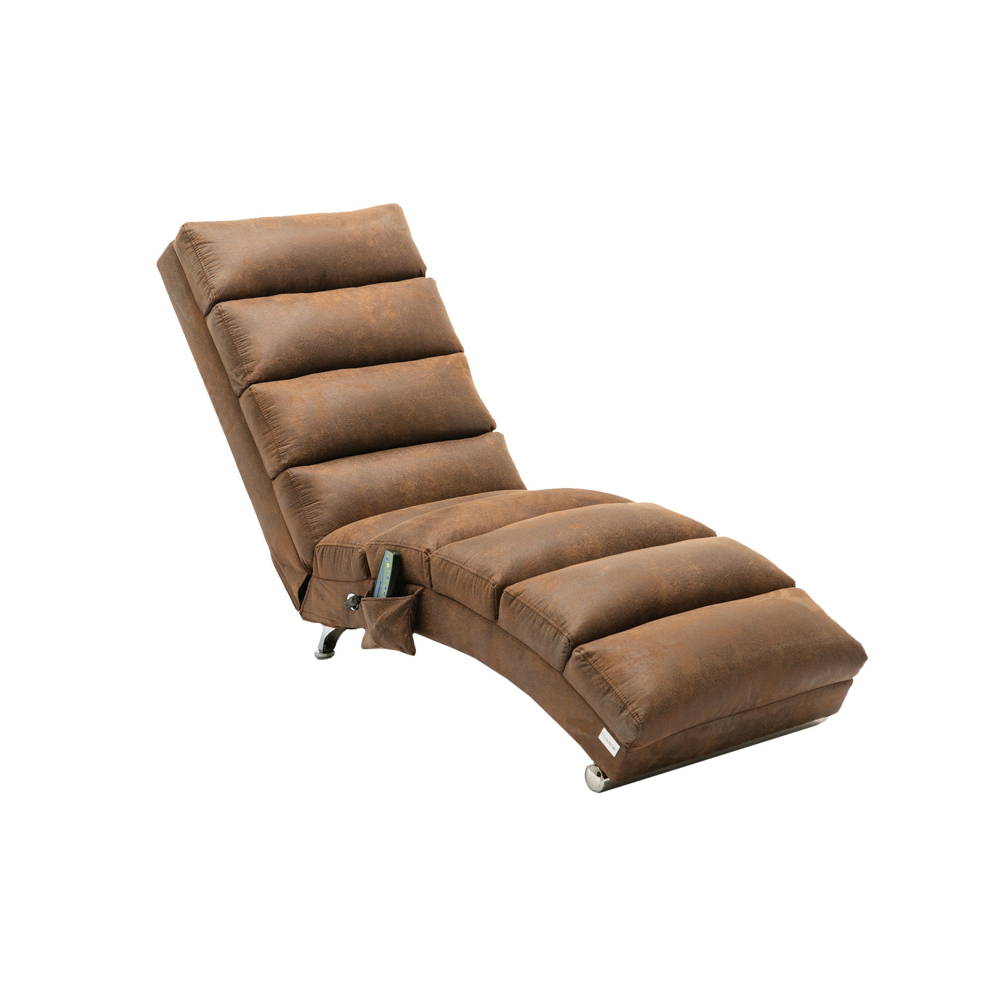 Linen Massage Chaise Lounge Indoor with Remote Control, Ergonomic Electric Massage Long Lounger, Coffee