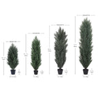 120cm Artificial Green Pine Cypress Tree Realistic Plastic Faux Plant for Indoor and Outdoor Decoration 2pcs/set