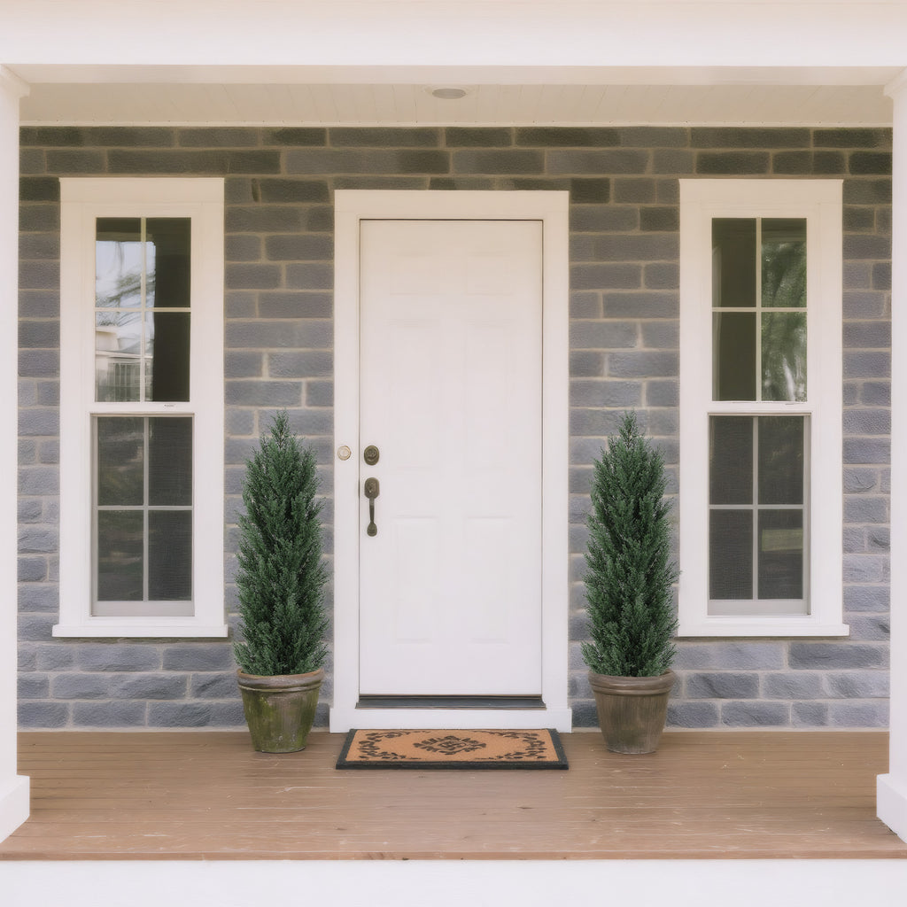 120cm Artificial Green Pine Cypress Tree Realistic Plastic Faux Plant for Indoor and Outdoor Decoration 2pcs/set