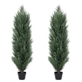 120cm Artificial Green Pine Cypress Tree Realistic Plastic Faux Plant for Indoor and Outdoor Decoration 2pcs/set