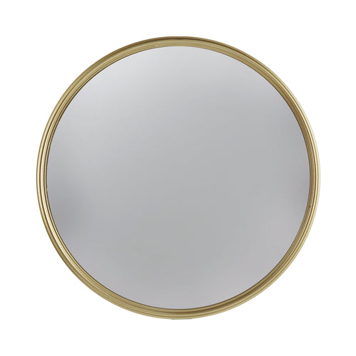Elegant 15-Inch Gold Round Wall Mirror With Iron Frame.