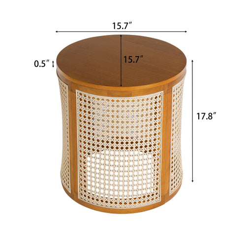 Elegant 15.70 Inch Round End Table in Ochre.