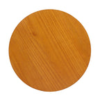 15.70' Round End Table, Hollow Woven Side Table, Small Rubber Wood Nightstand, Rattan Woven Tea Desk, Round Wood Tabletop, Chic Home Decor Desk, Easy Assembly, Ochre Color End Table