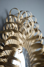 27" in Sunburst Design Wall Mirror Decorative Golden Finish for Entryway, Modern Living room - Groovy Boardz