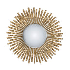 27" in Sunburst Design Wall Mirror Decorative Golden Finish for Entryway, Modern Living room - Groovy Boardz