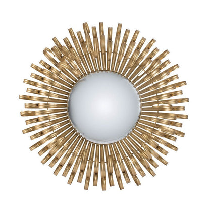 27" in Sunburst Design Wall Mirror Decorative Golden Finish for Entryway, Modern Living room - Groovy Boardz