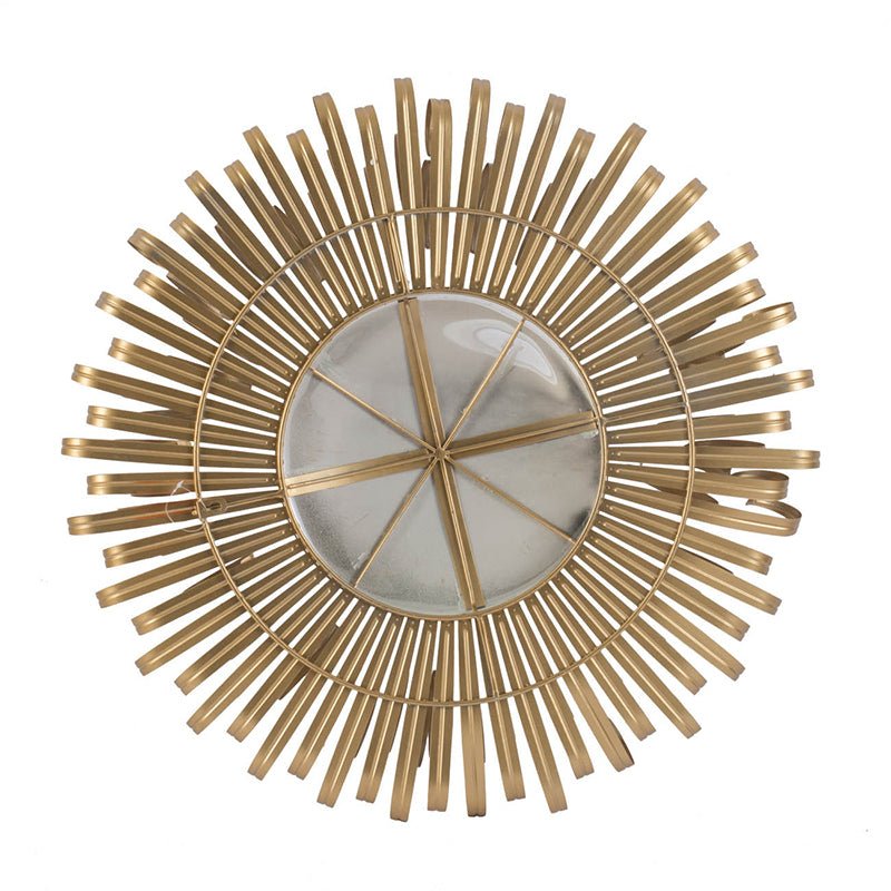 27" in Sunburst Design Wall Mirror Decorative Golden Finish for Entryway, Modern Living room - Groovy Boardz