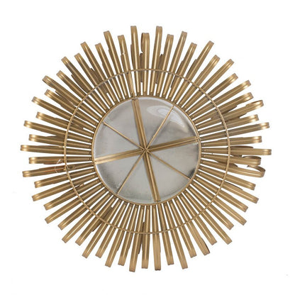 27" in Sunburst Design Wall Mirror Decorative Golden Finish for Entryway, Modern Living room - Groovy Boardz