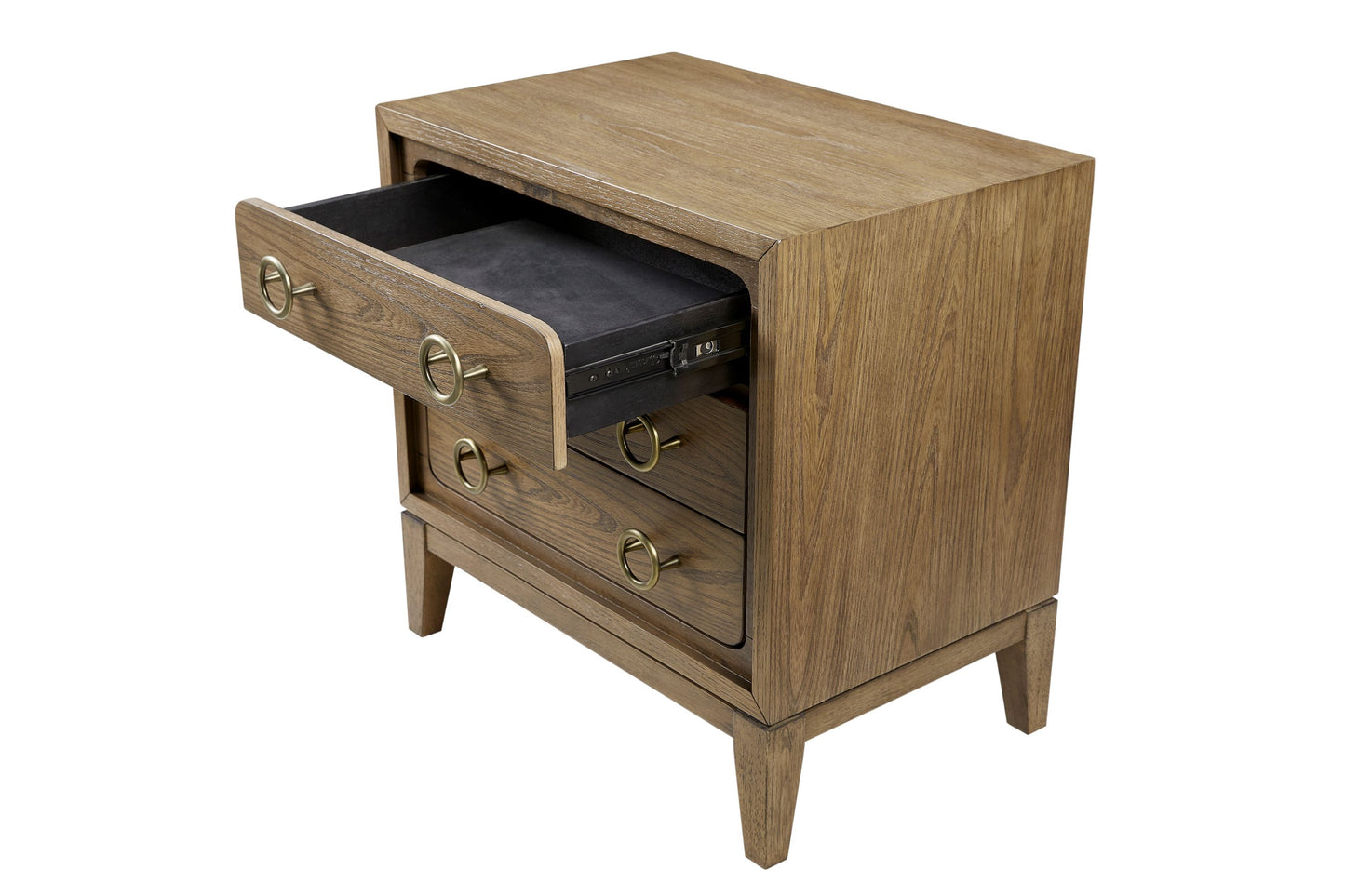 3 Drawer Nightstand with USB in Latte Finish