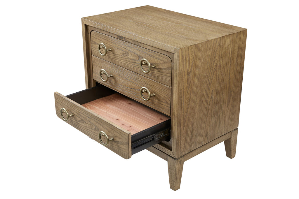 3 Drawer Nightstand with USB in Latte Finish