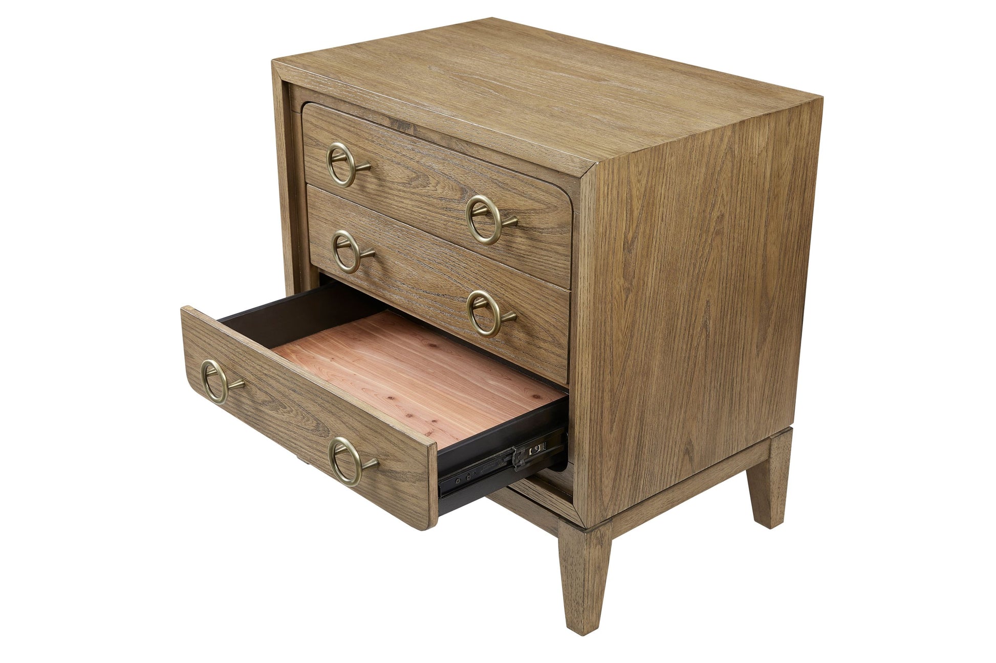 3 Drawer Nightstand with USB in Latte Finish