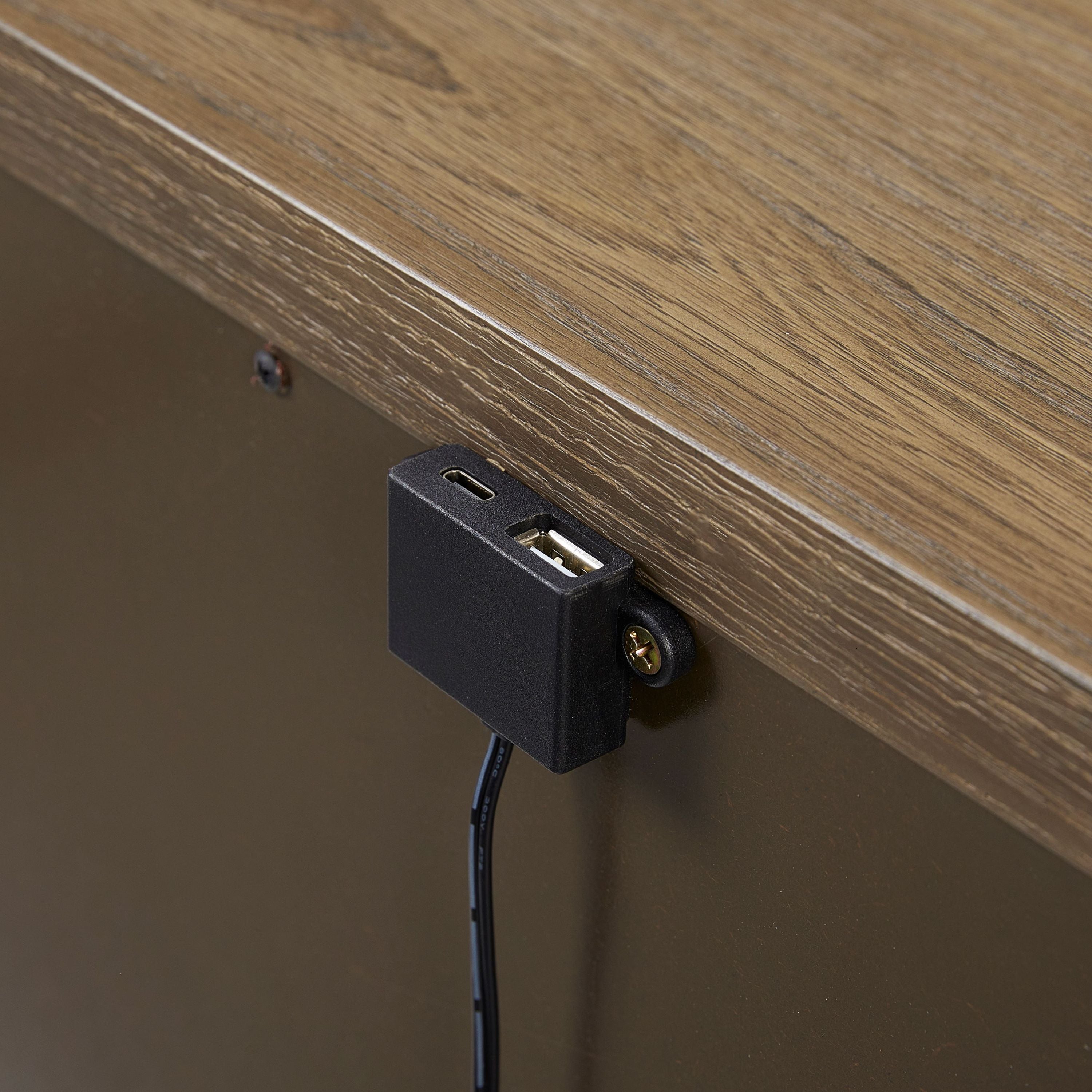 3 Drawer Nightstand with USB in Latte Finish