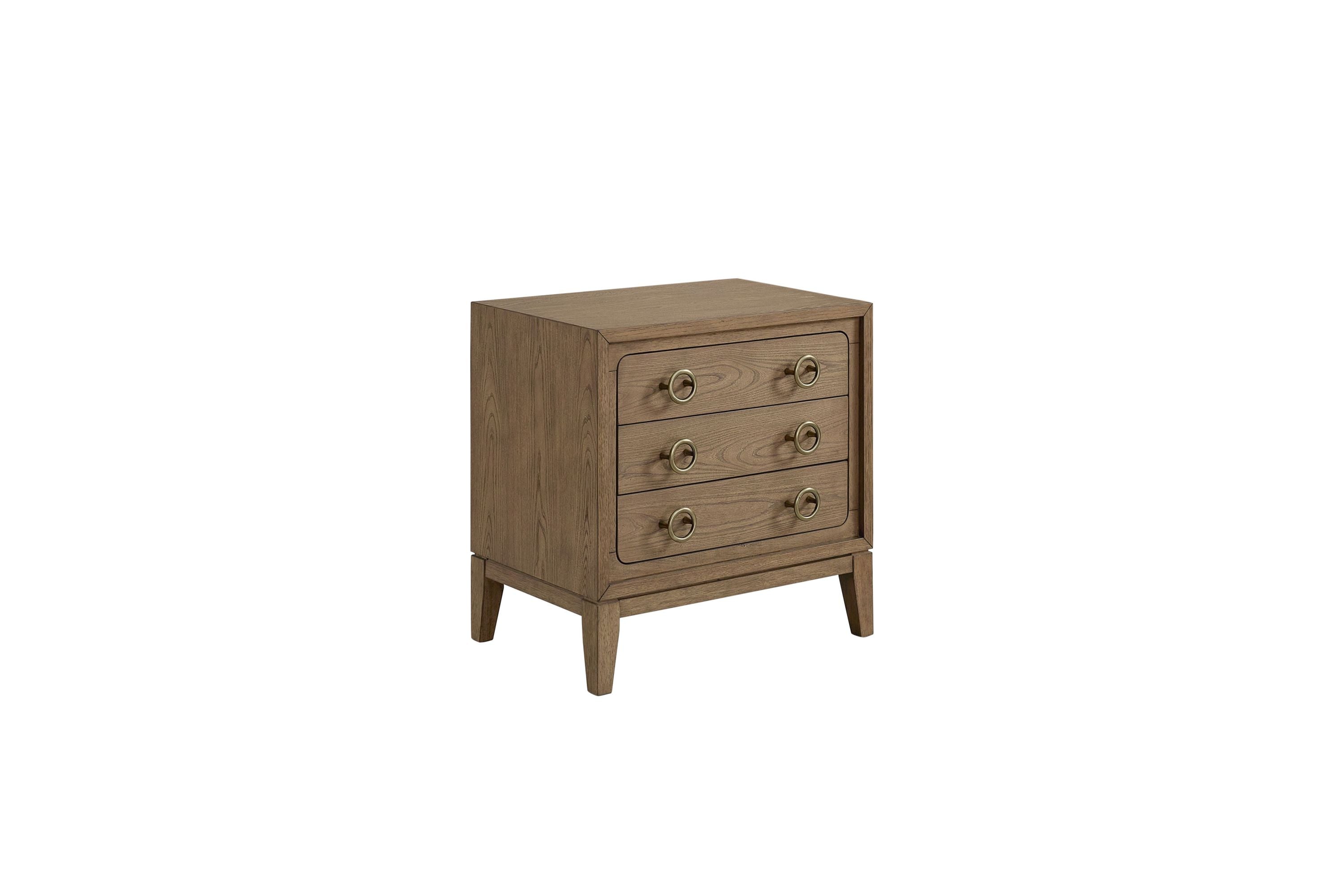 3 Drawer Nightstand with USB in Latte Finish