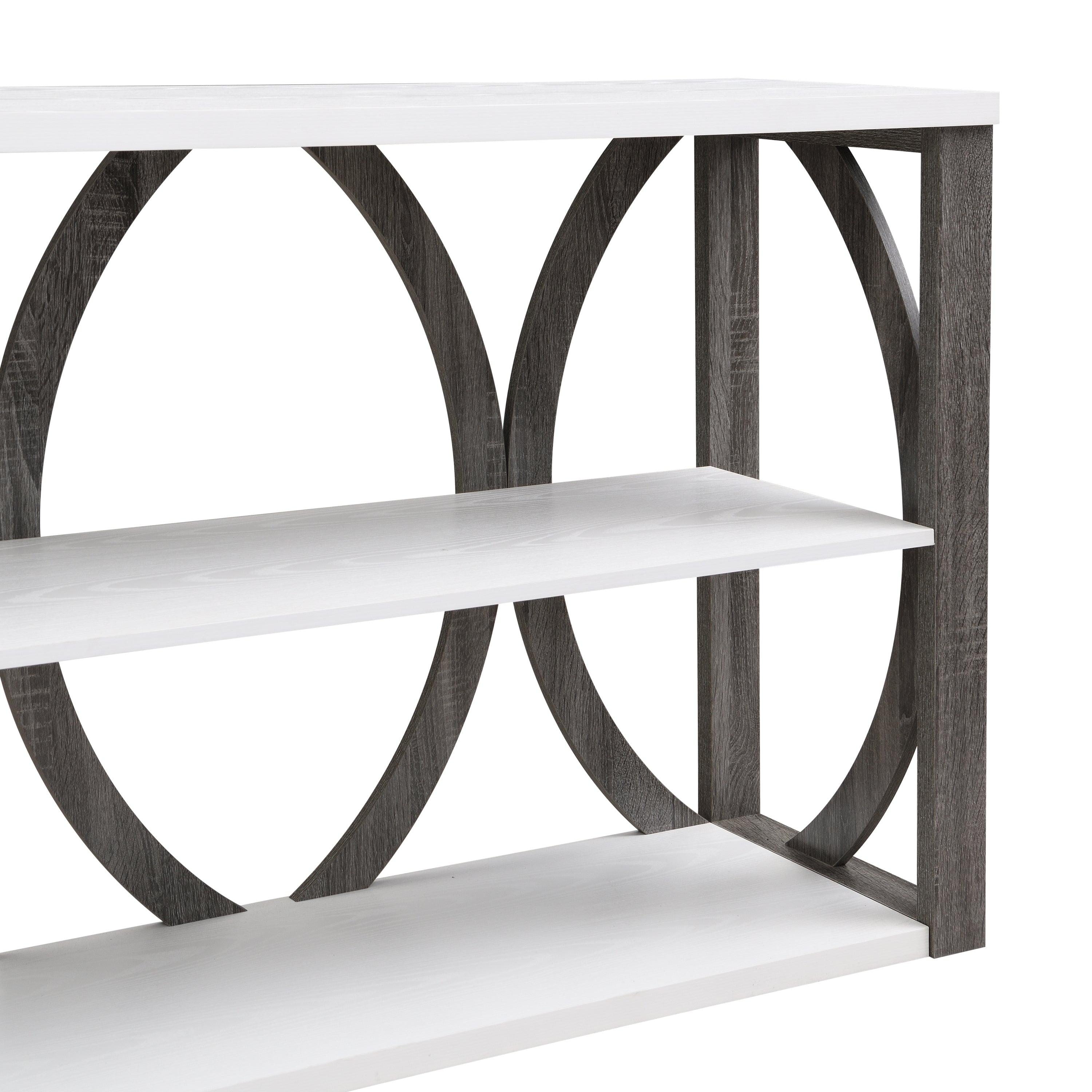 3-Tier Industrial Console Table, 70.87 inch, Narrow Entry Table Long Table with Storage for Entryway, Living Room, Foyer, Hallway,white.