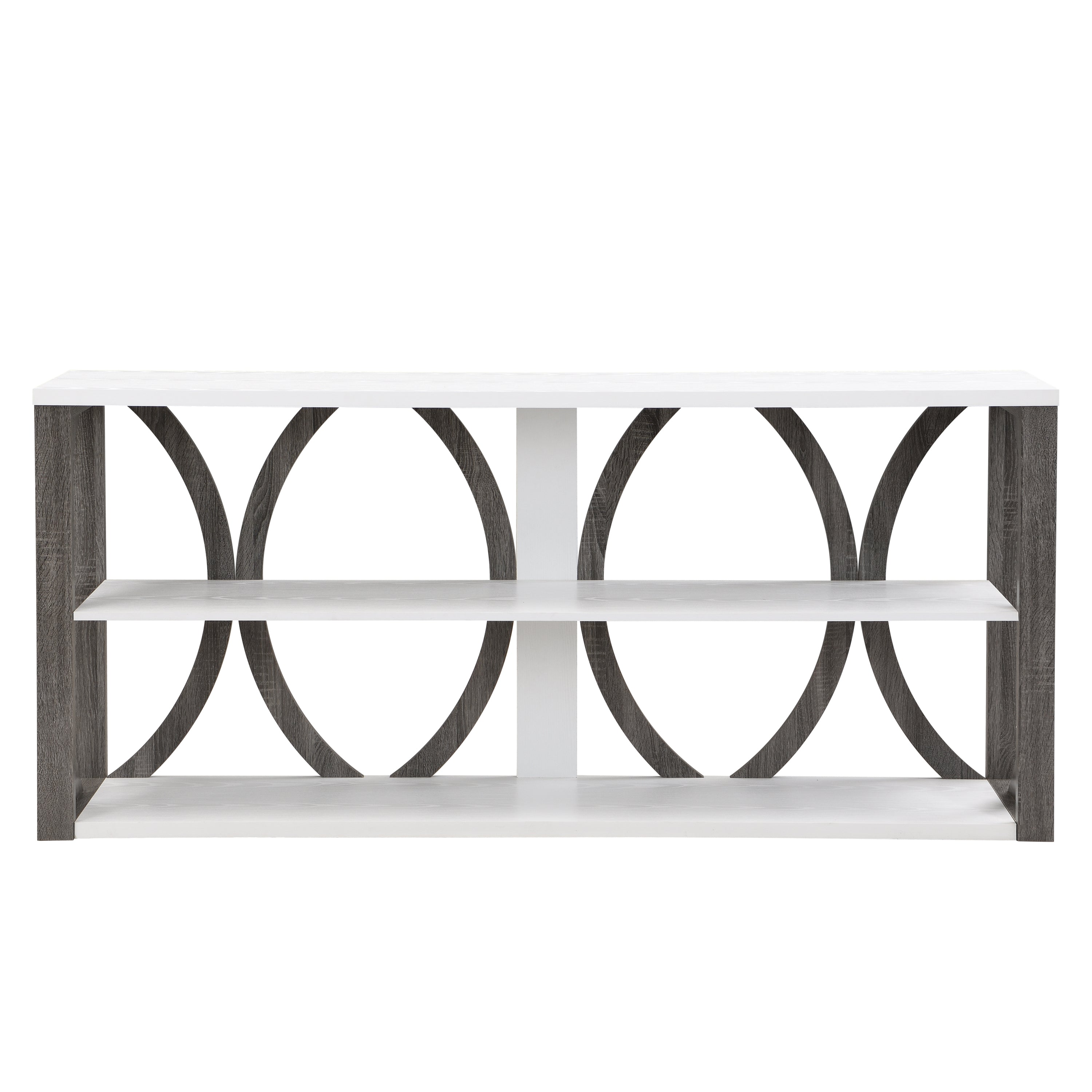 3-Tier Industrial Console Table, 70.87 inch, Narrow Entry Table Long Table with Storage for Entryway, Living Room, Foyer, Hallway,white.