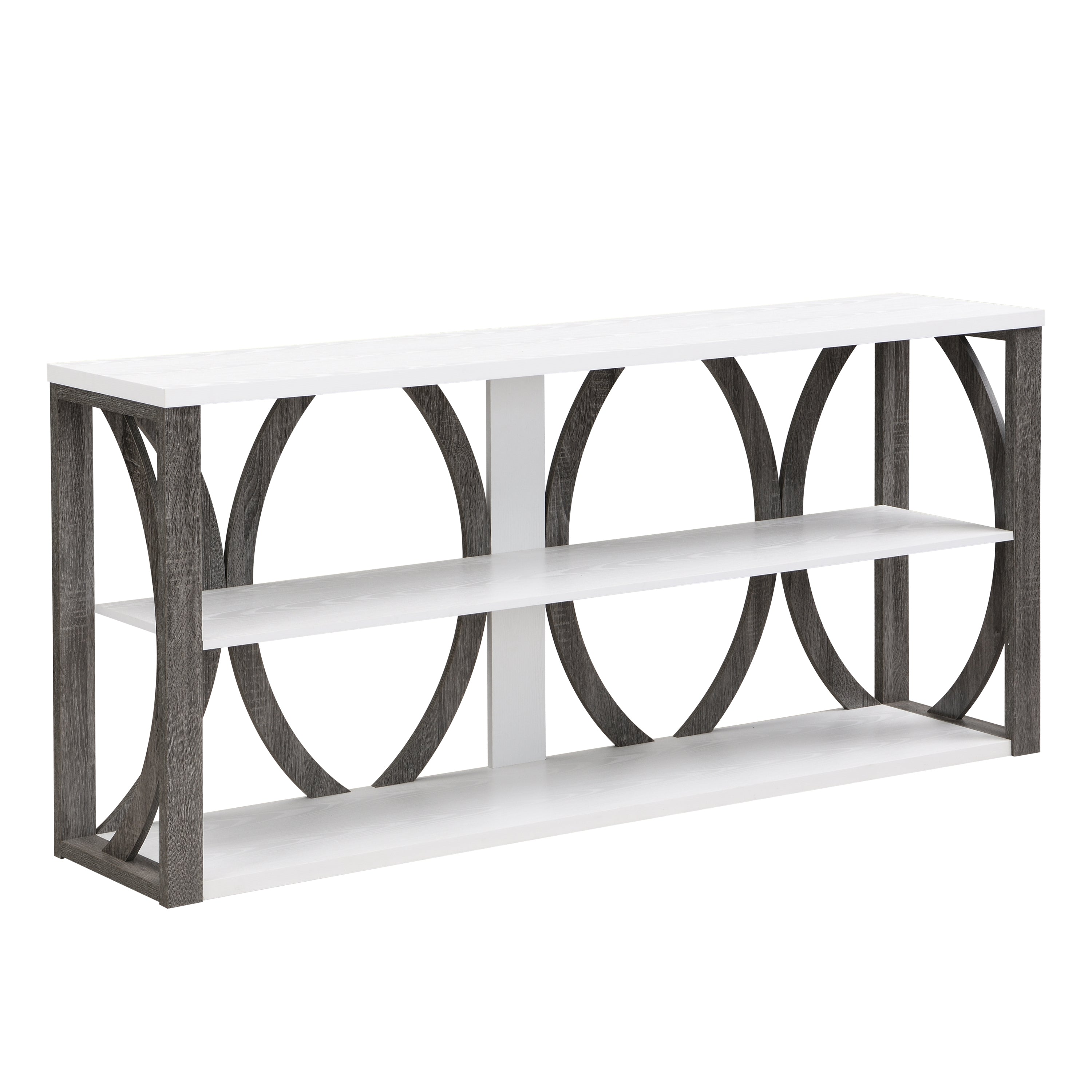 3-Tier Industrial Console Table, 70.87 inch, Narrow Entry Table Long Table with Storage for Entryway, Living Room, Foyer, Hallway,white.