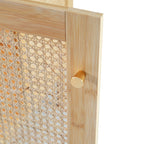 30-inch bathroom vanity crafted from natural materials, featuring handmade rattan doors and soft-closing mechanisms