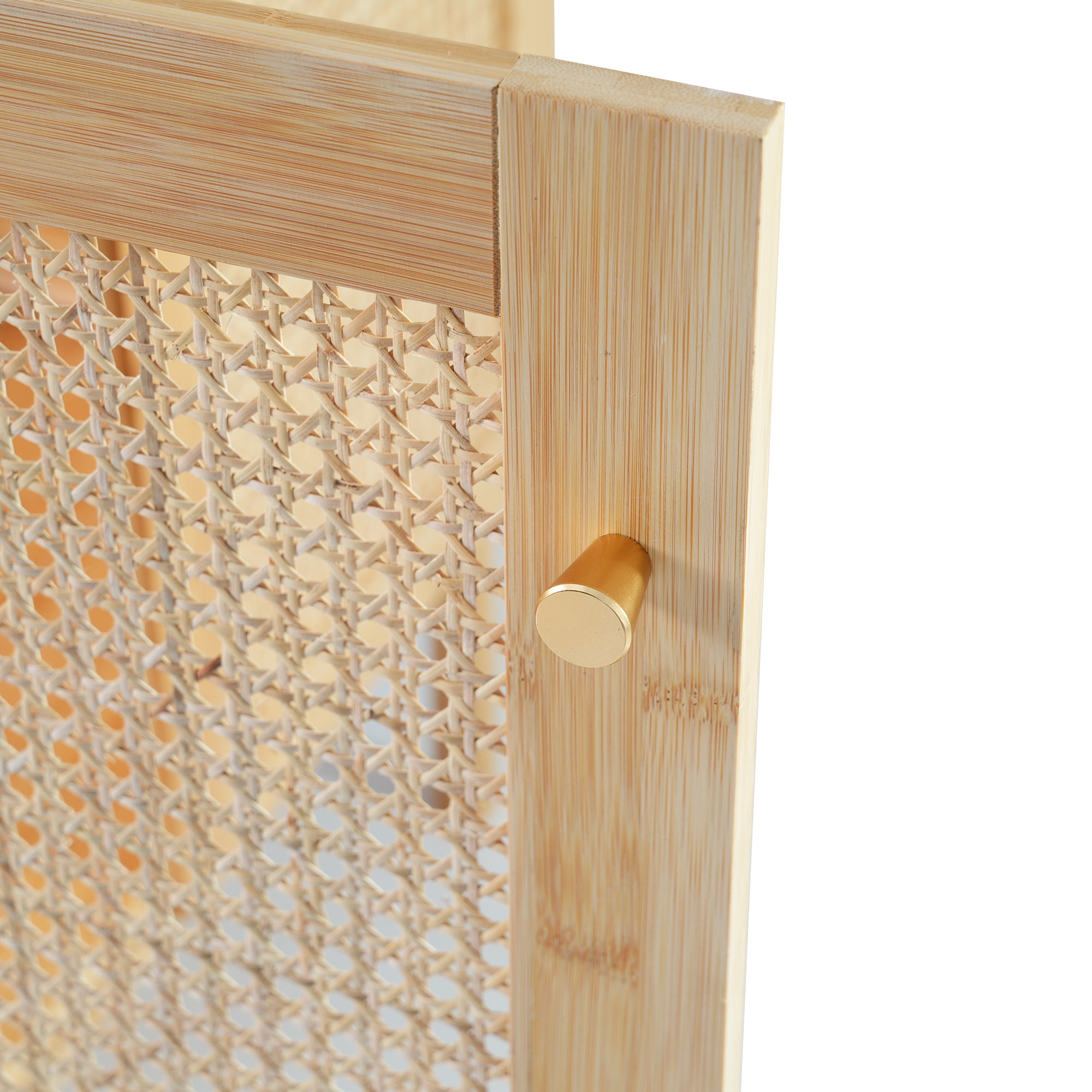 30-inch bathroom vanity crafted from natural materials, featuring handmade rattan doors and soft-closing mechanisms