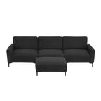 Modern Velvet L-Shaped Sectional Sofa, 4-Seater, Convertible Ottoman, Freely Combinable Sofa