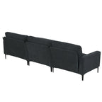 Luxurious L-Shaped Velvet Sectional Sofa with Convertible Ottoman - 4-Seater Modern Design - Groovy Boardz