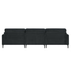 Luxurious L-Shaped Velvet Sectional Sofa with Convertible Ottoman - 4-Seater Modern Design - Groovy Boardz
