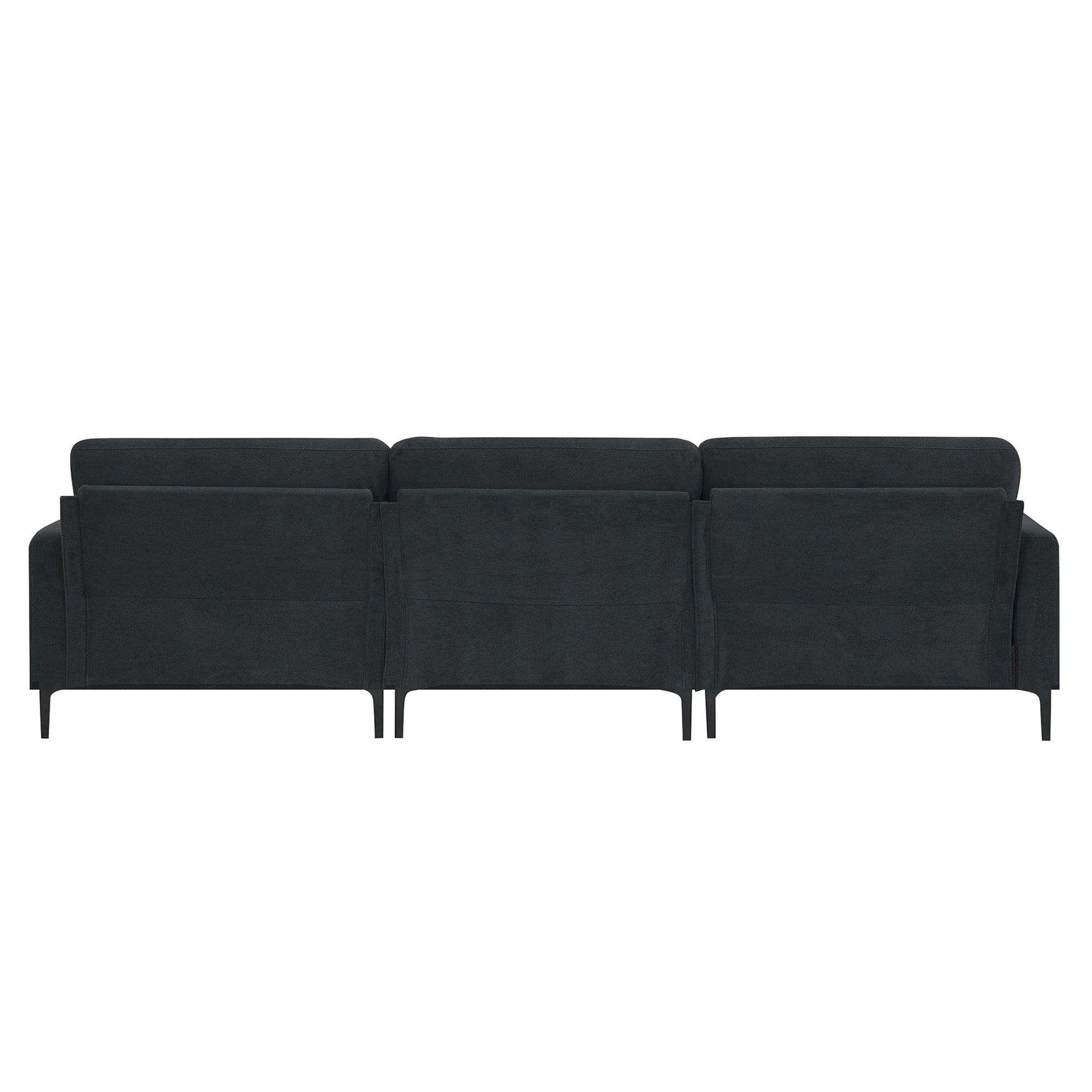 Luxurious L-Shaped Velvet Sectional Sofa with Convertible Ottoman - 4-Seater Modern Design - Groovy Boardz