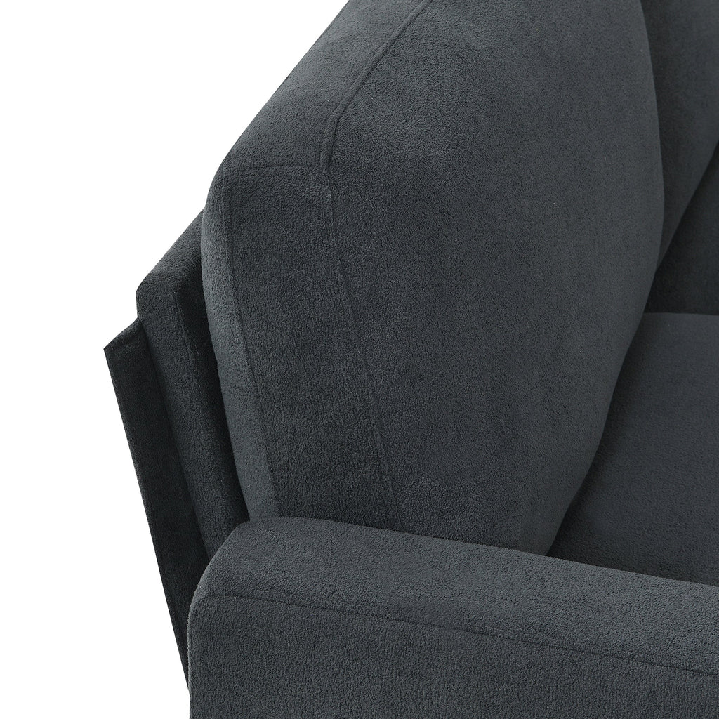 Luxurious L-Shaped Velvet Sectional Sofa with Convertible Ottoman - 4-Seater Modern Design - Groovy Boardz