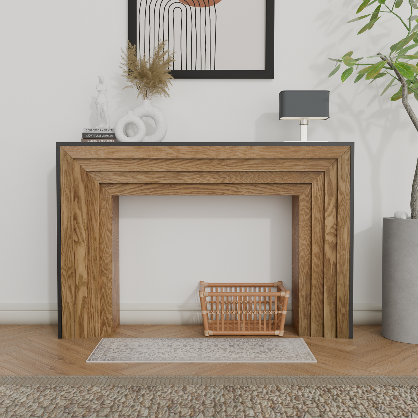 47in Modern Wood Console Table , Entryway Table, Sofa Table - Rustic & Contemporary Design