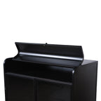 47.6' Tall Metal Storage Cabinet with Glass Doors & Flip-Top, 4-Tier Display Cabinet with Open Shelves, Freestanding Steel Sideboard Buffet for Kitchen, Living Room, Home Office, Dining Room, Bathroom