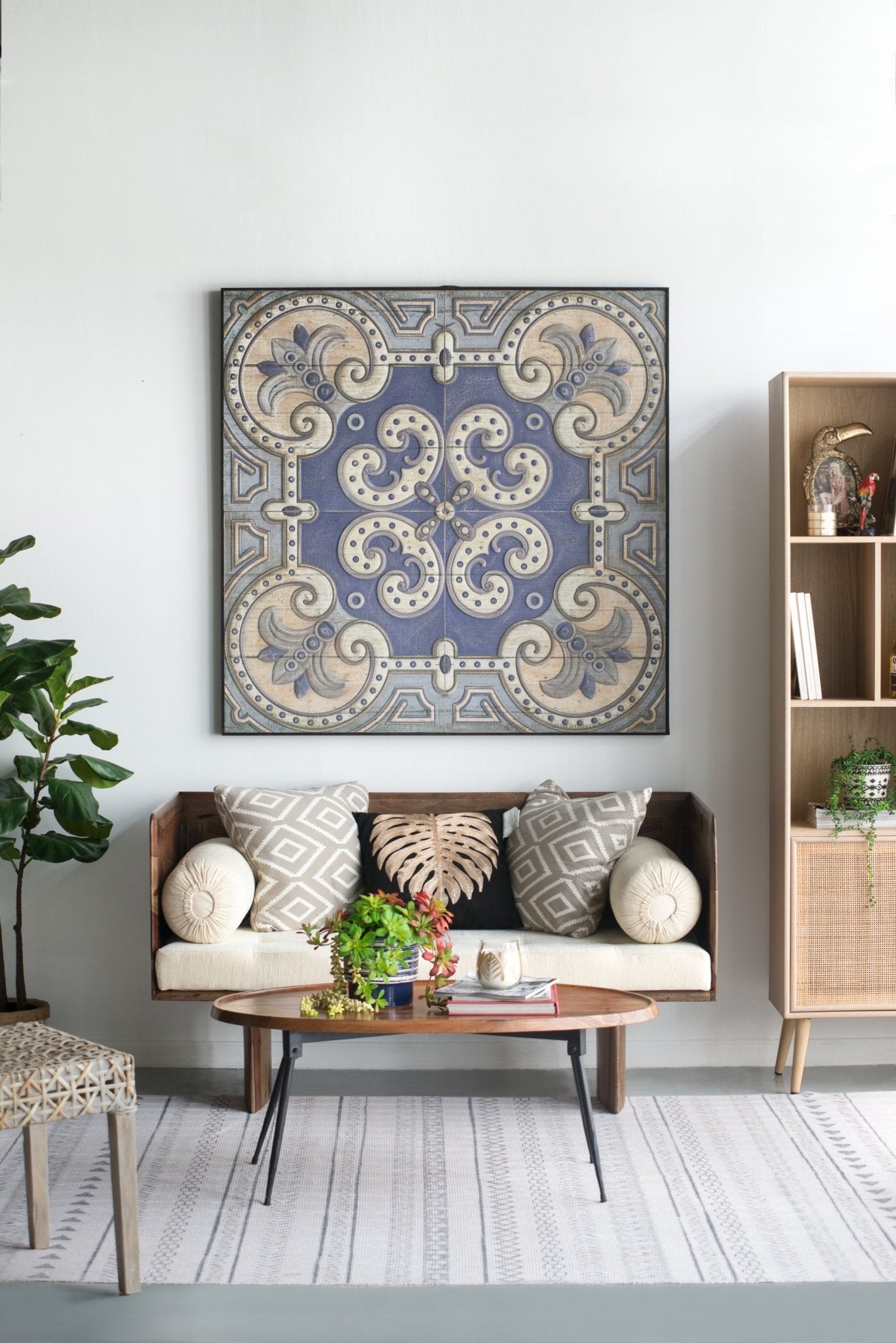 48" x 48" Large Wall Art Panel, Square Wall Decor for Living Room Dining Room Office Bedroom - Groovy Boardz