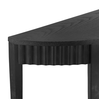 Mirod 55'' Elegant Half-Moon Entryway Table with Wood Veneer and Open Shelf – A Refined Accent Piece for Hallways or Foyers