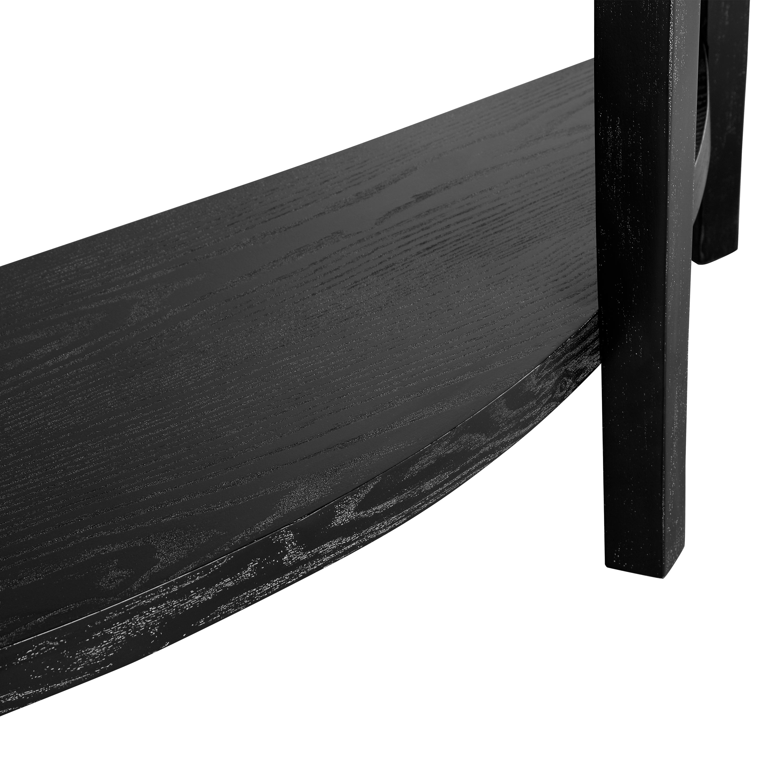 Mirod 55'' Elegant Half-Moon Entryway Table with Wood Veneer and Open Shelf – A Refined Accent Piece for Hallways or Foyers