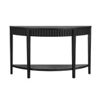 Mirod 55'' Elegant Half-Moon Entryway Table with Wood Veneer and Open Shelf – A Refined Accent Piece for Hallways or Foyers