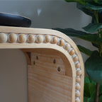 Natural wood Console Table, 59in Entryway Table, Curved Waterfall-style Table,Console table with wood beads,Entrance Table for Entryway, Hallway, Living Room, Foyer, Corridor, Office