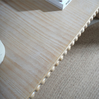 Natural wood Console Table, 59in Entryway Table, Curved Waterfall-style Table,Console table with wood beads,Entrance Table for Entryway, Hallway, Living Room, Foyer, Corridor, Office