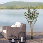 5.2FT Artificial Tree Graceful Evergreen Faux Plant with Lifelike Natural Look Leaves and Sturdy Pot Ideal for Enhancing Indoor Home Decor Office Bedroom or Hallway Decoration 1pc/set Faux Tree