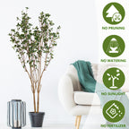5.2FT Artificial Tree Graceful Evergreen Faux Plant with Lifelike Natural Look Leaves and Sturdy Pot Ideal for Enhancing Indoor Home Decor Office Bedroom or Hallway Decoration 1pc/set Faux Tree