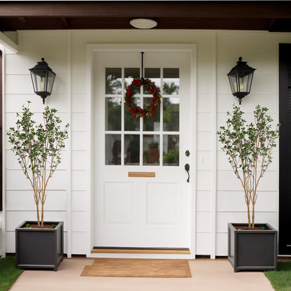 5.2FT Artificial Tree Graceful Evergreen Faux Plant with Lifelike Natural Look Leaves and Sturdy Pot Ideal for Enhancing Indoor Home Decor Office Bedroom or Hallway Decoration 1pc/set Faux Tree