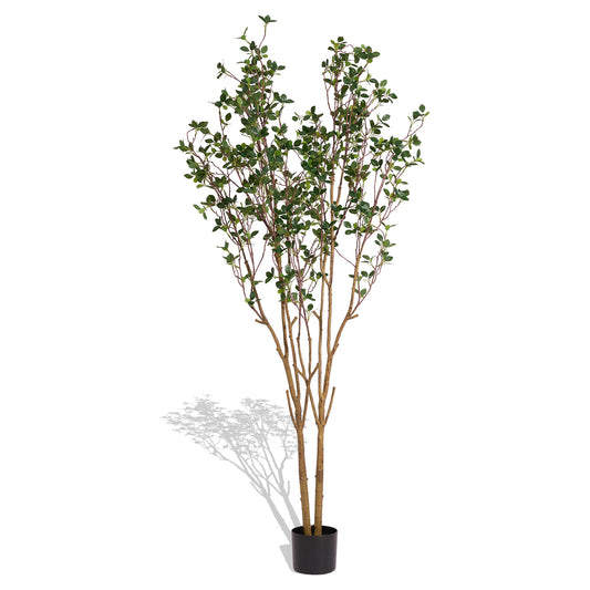 5.2FT Artificial Tree Graceful Evergreen Faux Plant with Lifelike Natural Look Leaves and Sturdy Pot Ideal for Enhancing Indoor Home Decor Office Bedroom or Hallway Decoration 1pc/set Faux Tree