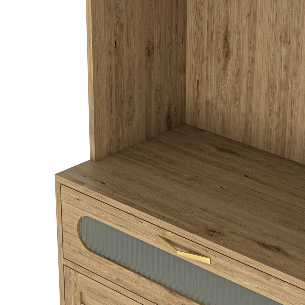 67'' Tall Pantry Buffet Cabinet Freestanding Hutch Cupboard for Home, Kitchen,Tall Freestanding Liquor Cabinet Bar for Kitchen, Dining Room - Groovy Boardz