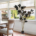 Artificial Rubber Tree, 6FT Tall Fake Plant for Indoor Home, Office, Living Room, Patio, or Porch Decoration, 1pc/set Faux Tree