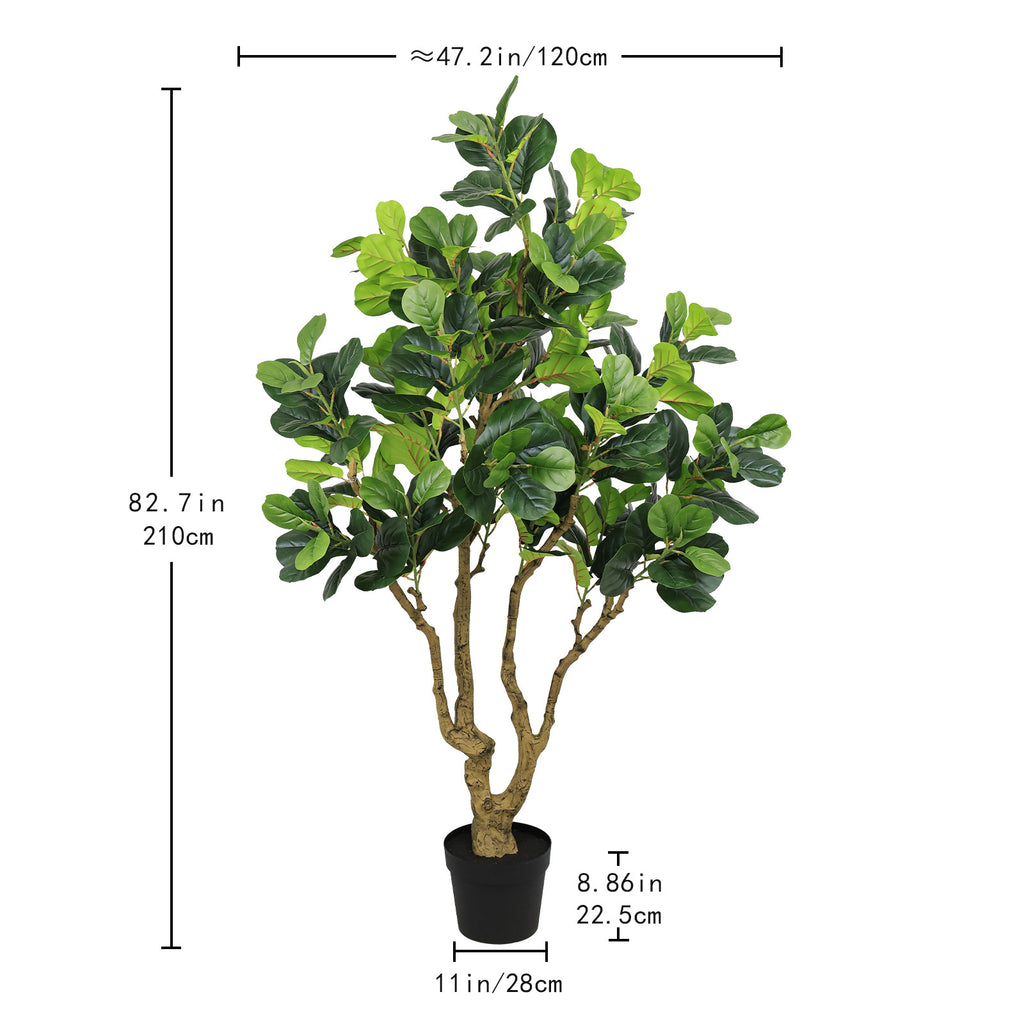 7FT Tall Artificial Banyan Tree Silk Plant – Large Faux Greenery with Natural Look Leaves for Indoor Outdoor Home Office Decoration, Potted Fake Tree, 1pc/set