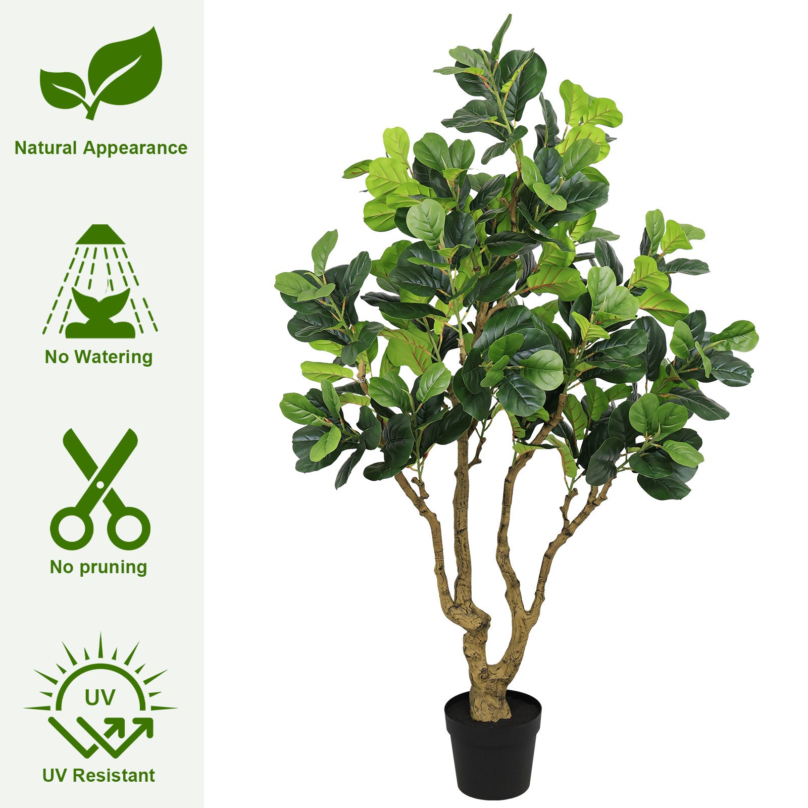 7FT Tall Artificial Banyan Tree Silk Plant – Large Faux Greenery with Natural Look Leaves for Indoor Outdoor Home Office Decoration, Potted Fake Tree, 1pc/set